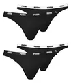 PUMA Damen Iconic Bikini Slips 603031001 4er Pack, Farbe:Schwarz, Wäschegröße:S, Artikel:-200 Black