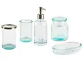 Badezimmer Set 5-teilig aus Glas mintgrün modernes Badzubehör Amarga