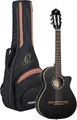 Ortega Guitars Konzert Gitarre Elektro-Akustisch – 3/4 – Family Series – Inklusive Gig Bag – Fichte/Mahagoni, Schwarz (RCE125SBK-3/4)
