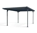 Carport Unterstand Garage Flachdach Überdach Aluminium anthrazit 500x297x218cm