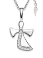 Amoonic Kette mit Anhänger Schutzengel Kette Silber 925 mit Engel-Anhänger Halskette für Kinder (individuell anpassbare Halskettenlänge), Silberkette Gold Rosegold vergoldet Kinder-Schmuck Geschenk Mädchen