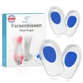 Health Press Fersenkissen – 2 Paar Fersen Geleinlagen im Set – Dermatologisch getestete Silikon Fersenpolster – Gel Einlegesohlen für Schuhe – Bequeme Profi Schuheinlagen – Soft Gelpads für Herren