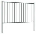 vidaXL Gartenzaun, Zaunfeld mit Pfosten Pulverbeschichteter Stahl 1,7 x 0,75 m