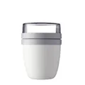 Mepal Müslibecher to go, praktischer Joghurtbecher to go - Unterteilung für Joghurt & Müsli - Geeignet für Gefrierschrank, Mikrowelle & Spülmaschine - 500 ml + 200 ml - White