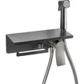 Unterputz-Bidetarmatur mit Brause und Toilettenpapierhalter, Gun Metal