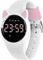 Multifunktionale Kinderuhr mit Schrittzähler, Vibrationsalarm, USB-Ladung, spritzwassergeschützt & einfacher Bedienung ohne App.