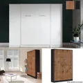 QMM TraumMöbel Schrankbett Klappbett VB 90 x 200 mit 2 Schränken (Schrankbett vertikal 90x200, 2 Schränke, 3-St., Möbel-Set) vertikal klappbar