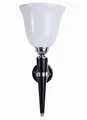 MAZDA Wandlampe Villa Fitzgerald Art-Deco-Fackelleuchte Holz & Glas Wandleuchte