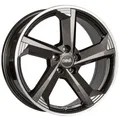 DBV Torino III Alufelgen Satz anthrazit glänzend, front poliert 7,5x17 ET40 LK5