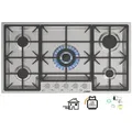Phönix PS-905FL flächenbündiges Gaskochfeld Gaskocher 5 flammig Edelstahl Einbauherd 90cm - Silber