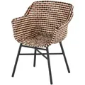 Delphine ergonomischer Diningstuhl Coral Red, schwarzes Gestell