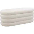 Tectake Polsterbank Altu Mit Samt Oder Bouclé 2 Große Staufächer  45 x 110 x 42 cm Bouclé Creme Weiß