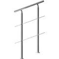Monzana - Treppengeländer Edelstahl Innen Und Außen Handlauf Geländer Brüstung Balkon 80 Cm, 2 Querstreben