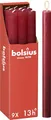 Bolsius - Rustik Stabkerzen - Rot - 9 Stück - 27 x 2.3 cm - Länge Brenndauer 13 Stunden - Unparfümierte - Enthält Natürliches Pflanzenwachs - Ohne Palmöl
