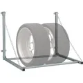 Relaxdays Reifenregal Stahl Grau Wandmontage Klappbar Ausziehbar 70,5 cm x 73 cm 7,4 kg