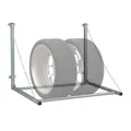Relaxdays Reifenregal Wandmontage, für 4 Reifen, Teleskop Reifenhalter Wandhalterung, bis 90kg, klappbar, Stahl, grau