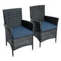 ESTEXO Gartenstuhl Rattan Gartensessel Polyrattan Stuhl 2er Set Sessel Anthrazit-Grau