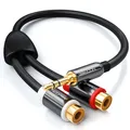 deleyCON HQ Cinch zu Klinken Adapter- 3,5 Klinken Stecker zu 2x RCA Cinch Buchse