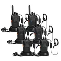 Walkie Talkie PMR446 lizenzfreies Zwei-Wege-Funkgerät, pofung PT88E 16 Kanäle Professionelle wiederaufladbare Walkie Talkies mit großer Reichweite mit USB-Ladestation und Hörmuscheln Schwarz 6 Stück