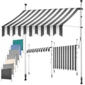 KESSER® Klemmmarkise mit Handkurbel Balkon, Balkonmarkise ohne Bohren, UV-beständig höhenverstellbar wasserabweisend , Sonnenschutz, Terrassenüberdachung , einfache Montage