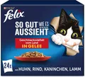 FELIX 4er Pack So gut wie es aussieht Land Huhn Rind Kaninchen Lamm 4x24x85g