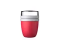 Mepal - Lunchpot Ellipse - Praktischer Joghurtbecher & Müslibecher - Unterteilung für Joghurt & Müsli - Geeignet für Gefrierschrank, Mikrowelle & Spülmaschine - 500 ml + 200 ml - Nordic Red