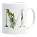 Autiga Buchstaben-Tasse (style_variation) Tasse mit Buchstabe Alphabet Monogramm Watercolor gezeichnet Kaffeetasse Weiss unisize