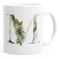 Autiga Tasse Buchstaben-Tasse "[object Object]" Tasse mit Buchstabe Alphabet Monogramm Watercolor gezeichnet Kaffeetasse Autiga®, Keramik