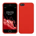 kwmobile Handyhülle für Apple iPhone SE (1.Gen 2016) / iPhone 5 / iPhone 5S Hülle - TPU Case - Kabelloses Laden - Schutzhülle Cover in Neon Rot