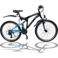24 Zoll Mountainbike SHIMANO 21-Gang Fahrrad mit Vollfederung & Beleuchtung OXT-Blue - Schwarz/Blau