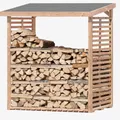 Kaminholzregal Außen Holz Brennholzlager "KAMO L" mit Dach Stapelhilfe Lärche