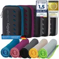 LightDry® Original Mikrofaser Sporthandtuch Backpack Reise-Handtuch - Sport & Fitness Badehandtuch saugfähig, leicht & antibakteriell & schnell trocknend (120 x 50 cm, Blau)