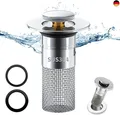 304 Edelstahl Pop Up Abflusssieb, Upgraded Bathroom Sink Plug, Metal Drain Plug