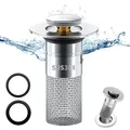 Edelstahl Pop Up Abflusssieb Waschbecken Küche Bad 34-40mm 2 Stück