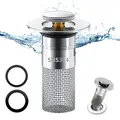 304 Edelstahl Pop Up Abflusssieb, Upgraded Bathroom Sink Plug, Metal Drain Pl...
