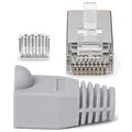 CAT6e RJ45 Stecker geschirmt Modular Crimp Patchkabel Netzwerk 8P8C Tülle grau