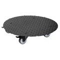 WAGNER Pflanzenroller Alaska Black Ø 38 x 7,5 cm I Blumenroller für Außenbereich + Innenbereich I Aluminium Noppenblech, schwarz I 2 Total-Feststeller I Tragkraft 150 kg I Made in DE - 20700601