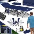 KESSER® Campingbett Feldbett Klappbar Klappbett Campingliege inkl. Tragetasche + Seitentasche 190 x 67 x 35cm bis 250kg Belastbar Metallrohr 600D Oxfordgewebe Stabiles Tragbar Liege Reise Bequem