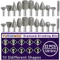 22 Piece Diamond Cutter Set, 120 Grit Diamond Burr Grinding Pins, Compatible