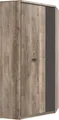 Schrank Abel mit 2 Türen, Holzoptik und Grau, 205cm