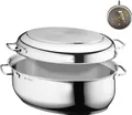 WMF Edelstahl BRÄTER 38 cm 8,5 L Schmortopf Induktion mit Deckel Thermometer