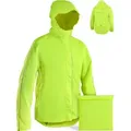 Prowiste Fahrradjacke Herren & Damen M – Wasserdicht & Atmungsaktiv – Reflektierende Regenjacke mit Kapuze & Rückentasche – Kompakt mit Tasc... - Gelb - M