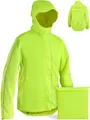 Prowiste Fahrradjacke Herren & Damen M – Wasserdicht & Atmungsaktiv – Reflektierende Regenjacke mit Kapuze & Rückentasche – Kompakt mit Tasche verstaubar – Laufjacke – Windjacke