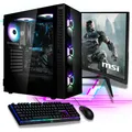 Gaming PC Komplett-Set AMD Ryzen 7 5700G - Radeon VEGA - 500GB SSD - 32GB DDR4 - Windows 11 Pro - W-LAN - MSI 27" TFT - Tastatur/Maus - RGB Tower