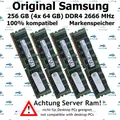 256 GB (4x 64 GB) LRDIMM ECC DDR4-2666 HP HPE ProLiant DL380 DL385 Gen10 G10 RAM