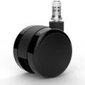 VERSEE Hartbodenrollen 5er-Set Ø 60mm - Schwarz (PU) - Für Parkett, Laminat, Fliesen (harten Boden) - Geräuscharm - 150 kg Belastbarkeit - 11mm Steckverbindung - Schonend für den Boden