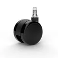 VERSEE 5x Hartbodenrollen 60mm PU schwarz Stift 11x22mm mit Kunststoffring