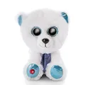 NICI Original – Glubschis Benjie 15 cm – Kuscheltier Eisbär mit großen Augen – Flauschiges Plüschtier mit Glitzeraugen – Schmusetier für Kuscheltierliebhaber, weiß/blau