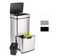 Ribelli Mülltrennsystem Sensor Mülleimer, 4 Fächer, Mülleimer Küche, 72L, Silber, Abfalleimer mit Sensor