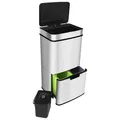 Edelstahl  Mülltrennsysteme mit 3+1 Fächer  Mülleimer mit Sensor  72 Liter 2x...